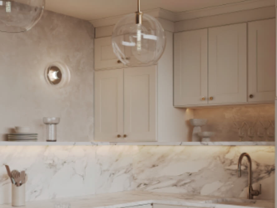 Forevermark Shaker Champagne Maple Cabinets