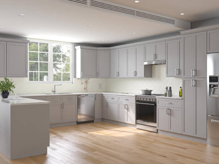 Forevermark Shaker Light Grey Kitchen Cabinets
