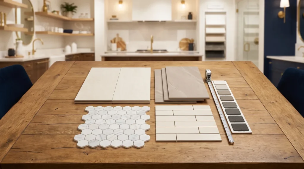 Bathroom tile options porcelain stone marble mosaic subway